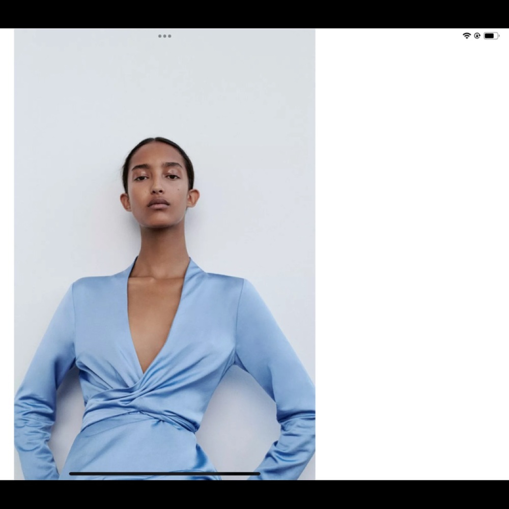 Zara blue tie dress NWT